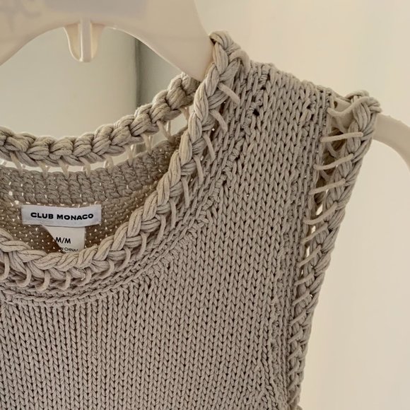 Club Monaco Braided Sleeveless Sweater - Picture 3 of 4